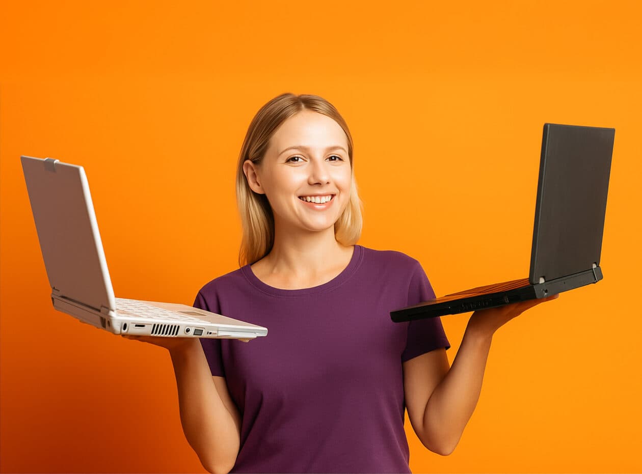 A refurbished laptop passed on to someone who needs it